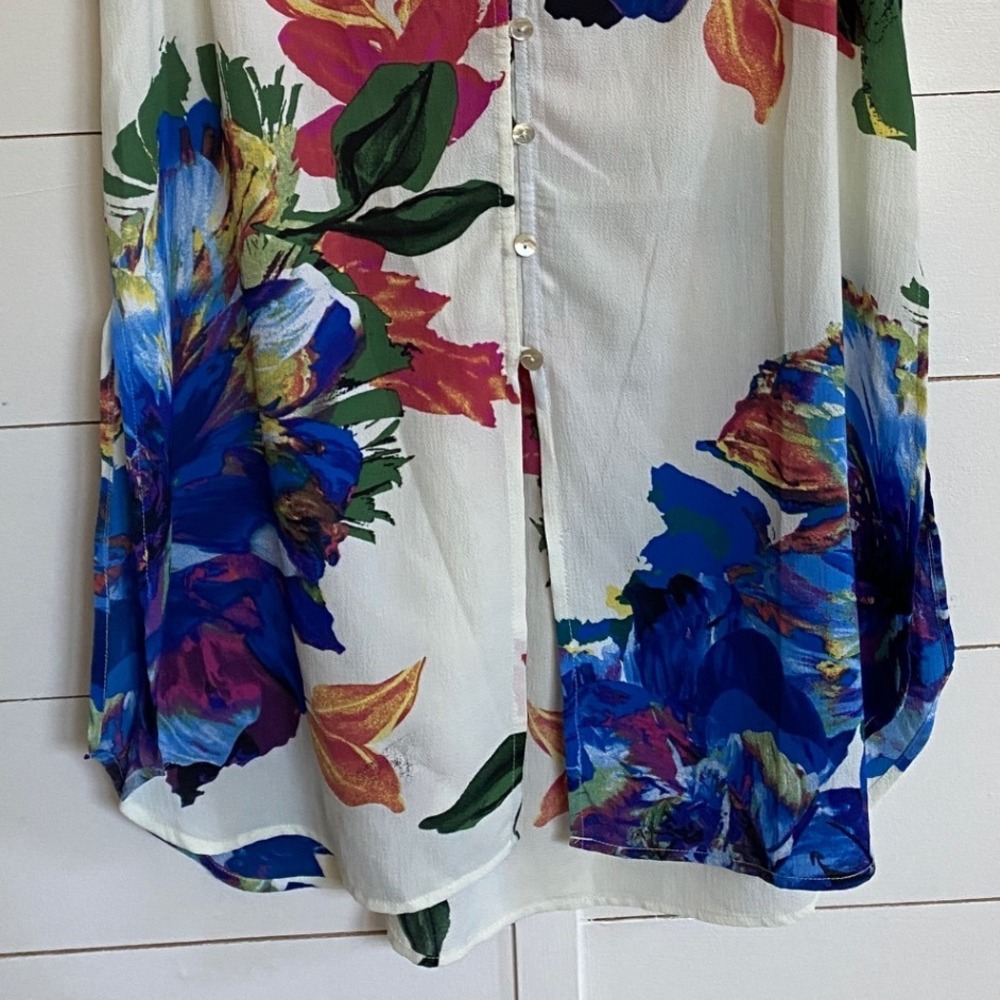 Anthropologie Fig and Flower Button Front Sleeveless Tunic Top S - EUC - Picture 8 of 12